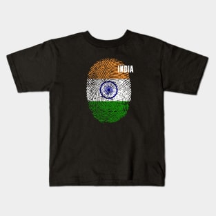 India Flag Fingerprint My Story DNA Indian Kids T-Shirt